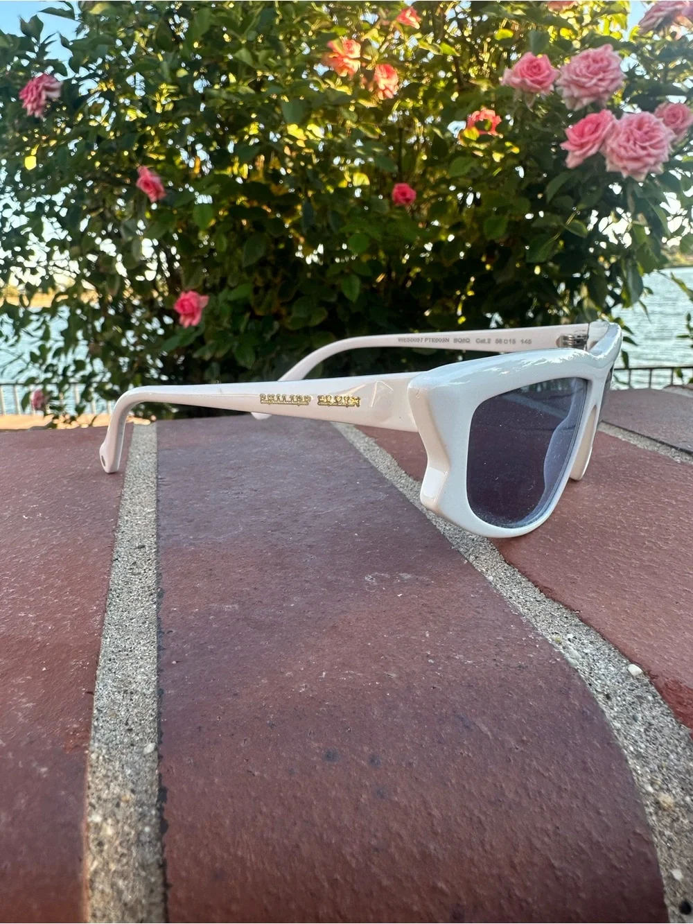 Philipp Plein White Frame Blue Lens Sunglasses
